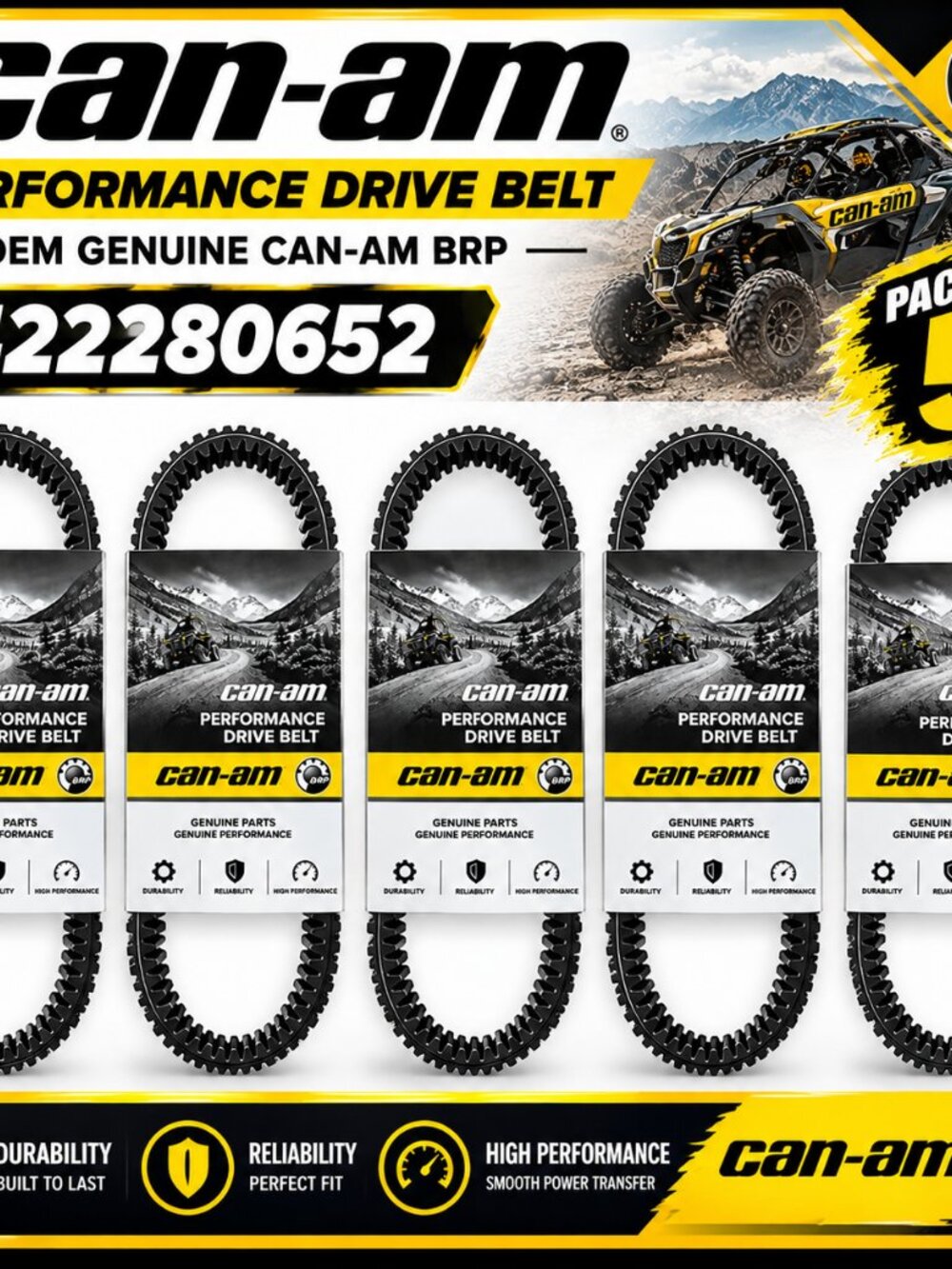 OEM Genuine Can-Am BRP Maverick X3 Turbo RR 200HP High Performance Belt – 422280